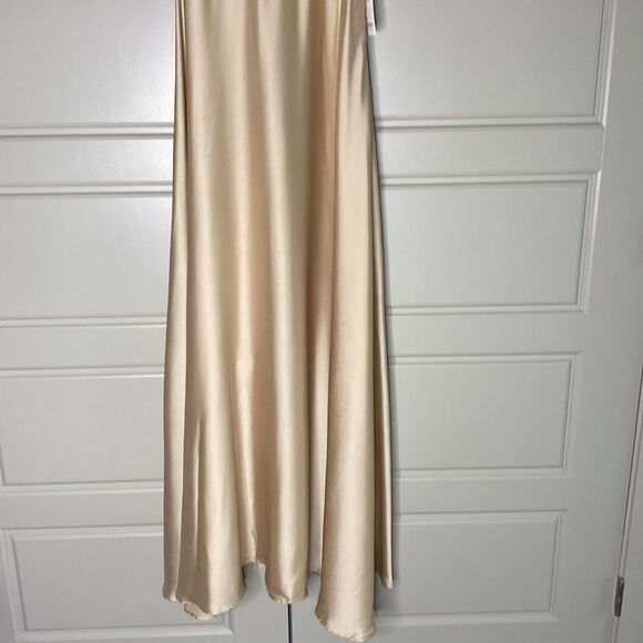 Show Me Your Mumu Champagne Luxè Satin Faith Maxi Dress M - Picture 8 of 16